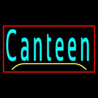 Cursive Canteen With Red Border Neon Skilt