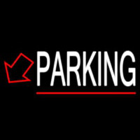 Parking With Down Arrow And Red Border Neon Skilt