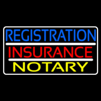 Registration Insurance Notary White Border And Lines Neon Skilt