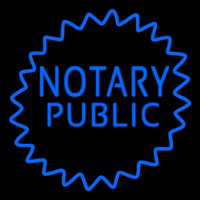 Blue Notary Public Neon Skilt