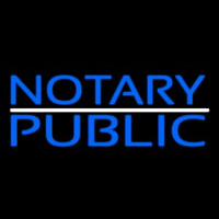 Blue Notary Public With White Line Neon Skilt