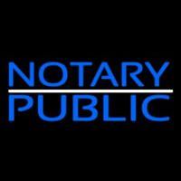 Blue Notary Public With White Line Neon Skilt