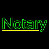 Double Stroke Green Notary Neon Skilt