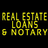 Real Estate Loans And Notary Neon Skilt