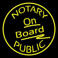Round Notary Public On Board Neon Skilt