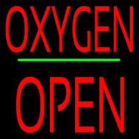 O ygen Block Open Green Line Neon Skilt
