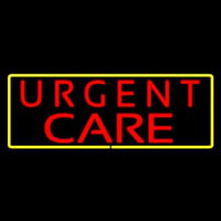 Urgent Care Rectangle Yellow Neon Skilt