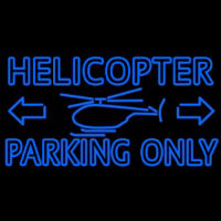 Blue Helicopter Parking Only Neon Skilt