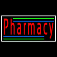 Red Pharmacy White Border Neon Skilt