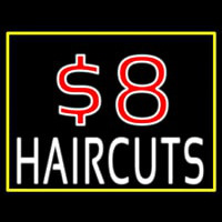 8 Haircuts Neon Skilt